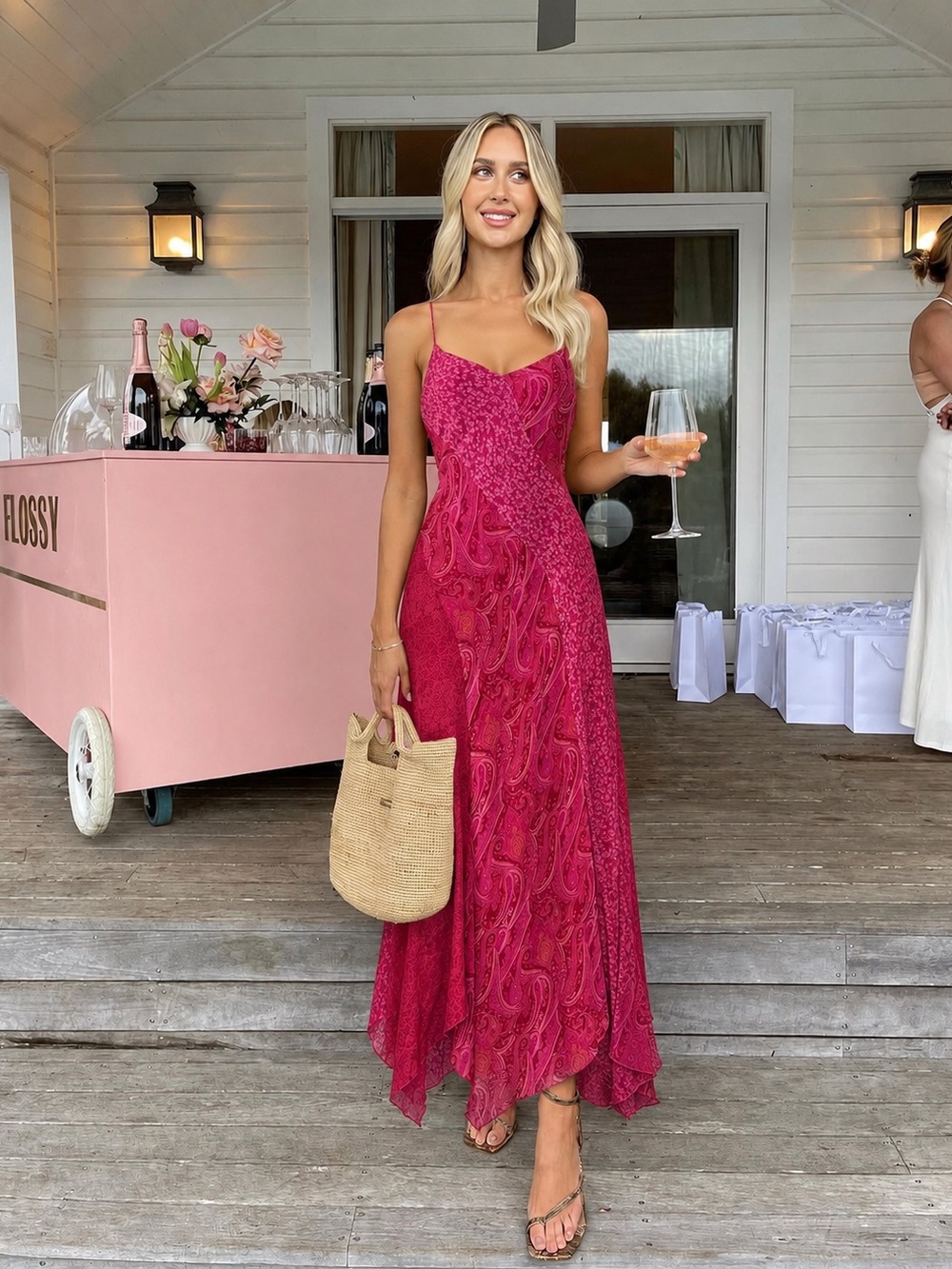 Vintage Silk Floral Paisley Dress